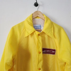 Chaqueta marinera amarilla vintage años 70 de Upstream cortavientos botón a presión pequeña - Imagen 1 de 3