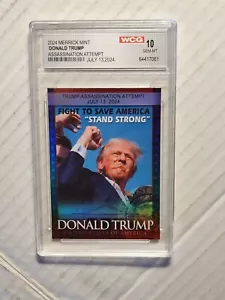 DONALD TRUMP Assassination Attempt Photo Trading Card ufficiale - GEM MINT 10 - Foto 1 di 9