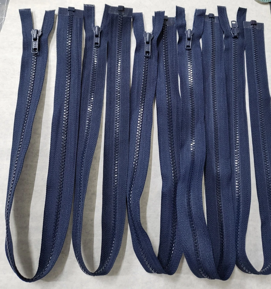 New~YKK~Lot of 5~Navy Blue Nylon Separating Zippers~21" to 25" - Image 1 of 1
