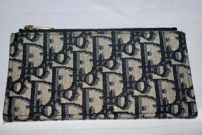 Christian Dior Italia Lona Oblicua Cremallera Cambio de Moneda Billetera Estuche para Tarjetas ~US6T1 Foto 1 de 4