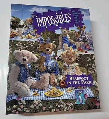 Bearfoot In The Park Impossibles BePuzzled Teddy Bears 750 Pc Jigsaw Puzzle - Image 1 of 4