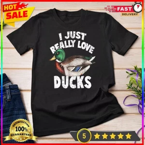 I Just Really Love Ducks Shirt Cute Mallard Duck Unisex T-shirt - Picture 1 of 14