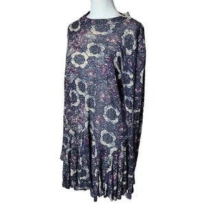 Free People Annabelle bedruckte Tunika Damen große Pflaume Minikleid Whimsigoth Fee - Bild 1 von 10