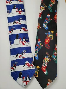 Set of 2- NWT -John Ashford Men Stockings/ Polar Bear Holiday/ Christmas Ties - Picture 1 of 3