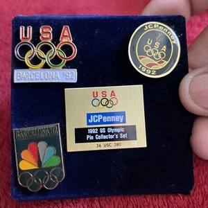 J.C Penney U.S. Olympic Pin Collector's ,Barcelona Pins (4) Preowned - Picture 1 of 8