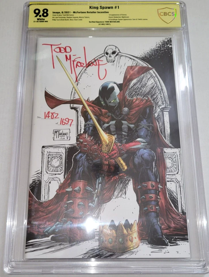King Spawn #1 McFarlane Retailer Incentive Variant CBCS 9.8 Signed by Todd - Image 1 of 4