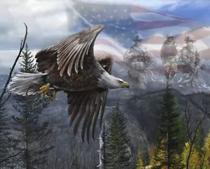 Free Like an Eagle ~ Patriotic, American ~ David Textiles Fabric Panel - Picture 1 of 1
