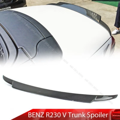 Fit For Mercedes Benz SL R230 V Type Trunk Boot Spoiler SL550 SL63 2011 Carbon - Image 1 of 4