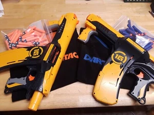 Two NERF Dart Tag Quick 16s w/32+ darts, See Details (Selling Nerf Collection) - Picture 1 of 8