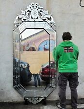 Très Grand Miroir Venise Gravé, 26 0 Cm, XXème Siècle