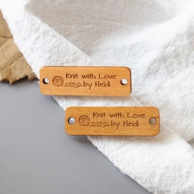 Etiquetas de madera personalizadas Etiquetas de madera personalizadas Etiqueta de producto Etiquetas de ganchillo para tejer Foto 1 de 4