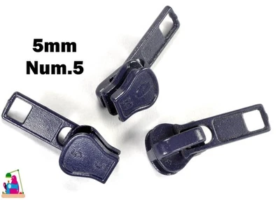 3 St Zipper Schieber Reparatur Reißverschluss 5mm blau  Ersatz Zipper Umtauschen - Bild 1 von 3