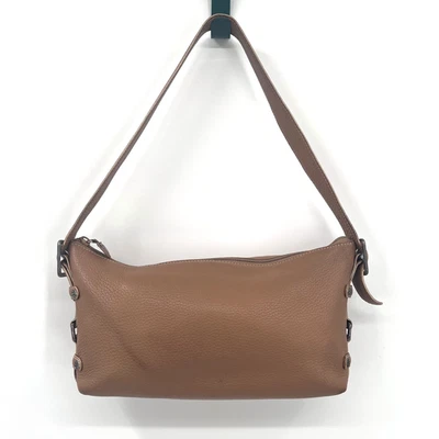 BRIGHTON Vintage Tan Pebbled Leather Small Shoulder Bag Purse Adjustable Strap - Image 1 of 4