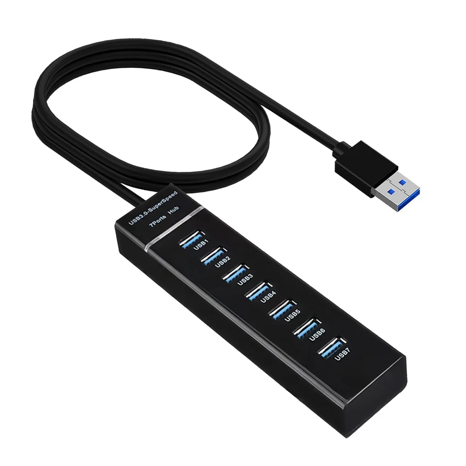 Hub USB 3.0 con 7 Porte, Adattatore Multipla Porta per Trasferimento Dati (n4x) - Immagine 1 di 1