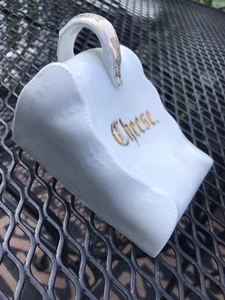 Deutsche Porzellan Käse Cloche Deckel nur mit handbemalt Käse und Griff - Bild 1 von 6