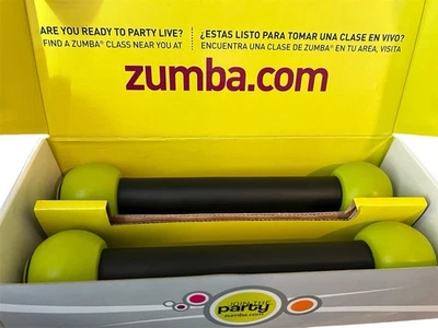 Zumba Toning Sticks Set of 2 Green Shaker Workout Weights 1 lb ea Gym Yoga Shake - Image 1 of 4