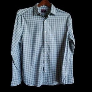 ​UNTUCKit X-Large Slim Fit Tokay Plaid Long Sleeve Button Shirt Polyester Green - Picture 1 of 15