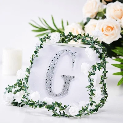 6" de altura PRATA letra G strass autoadesivo adesivos preciosos suprimentos para casamento - Imagem 1 de 4