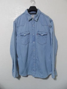 Camicia Levi's Standard Fit blu chiaro perla snap western denim grande - Foto 1 di 9