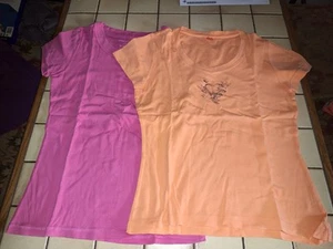 Zwei T-Shirts Damen Gr. L Pink Und Orange Vera Moda und S.Oliver 100% Baumwolle - Bild 1 von 4