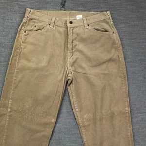 VTG Levi's Jean Pants Mens 34x32 Beige 565 Loose Fit Wide Leg Corduroy Tag 36x34 - Picture 1 of 15