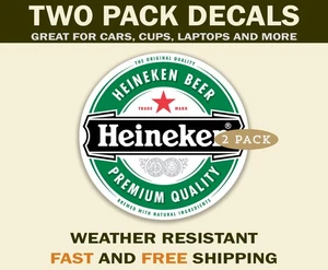 Heineken Beer Sticker Decals great for cars, water bottles and more - Picture 1 of 4