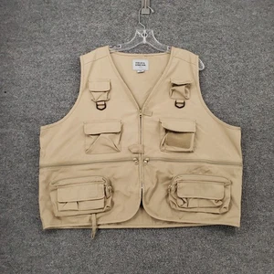 Field & Stream Vest Mens 2XL Beige Full Zip Sleeveless Utility Fishing Outdoor - Picture 1 of 22
