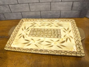 Temptations Tara Old World Brown Serving Tray 9.5" X  13.5" - Picture 1 of 7