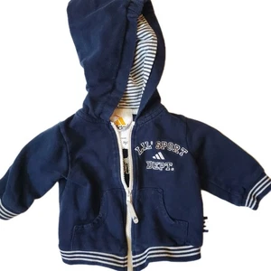 Vintage Navy Blue Adidas Zip Up Hoodie Jacket 0- 3 Months Lil Sport - Picture 1 of 8