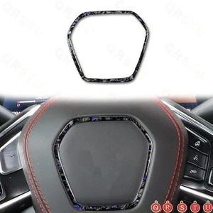 For Corvette C8 20+ Forged Blue Gold Foil Carbon Fiber Steering Wheel Frame Trim - Picture 1 of 7