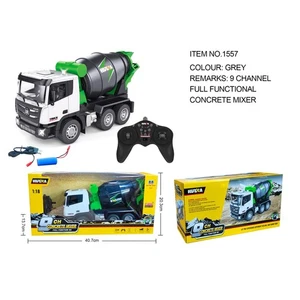 HUINA 1557 2.4G 9CH 1/18 RC Concrete Car Mixer Truck Model Toy Gift Light Radio - Picture 1 of 1