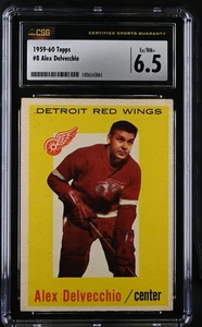 1959-60 Topps #8 Alex Delvecchio Detroit Red Wings - CSG 6.5 Ex/NM+  - Picture 1 of 2