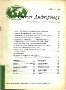 Current Anthropology April 1966. Contains: 3 texts by Claude Lévi-Strauss - Photo 1/1