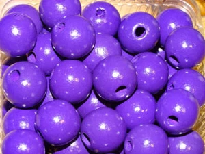 'Big Berry' Chunky Purple Wooden Beads 15mm - Picture 1 of 1
