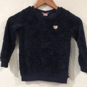 Juicy Couture Girls Sz 5 Plush Fleece Teddy Sweater Metal Heart - Picture 1 of 9