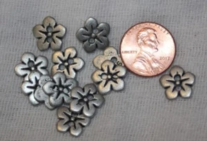 lot 4 dozen (48) silver metal daisy mini doll sewing craft buttons 1/2" wide - Picture 1 of 4