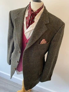 CHAQUETA DEPORTIVA BLAZER HARRIS TWEED para hombre McNEAL MEZCLA RÚSTICA ESPIGA CUADROS 46S - Imagen 1 de 10