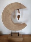 Holz Dekoration dekoratives Objekt Skulptur Herz Ganzjahresdeko Handmade H 37 cm