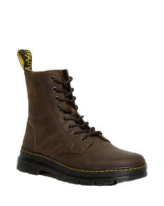 Dr. Martens Combs Leather 8 Eye Boots Shoes Combat in Crazy Horse Gaucho - Picture 1 of 8