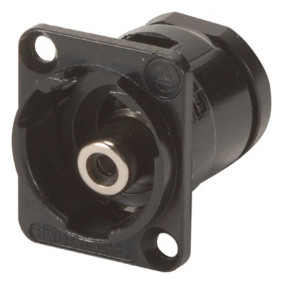 Switchcraft EHRCA2BX RCA Feedthru Jack Black w/4-40 Screw - Image 1 of 3