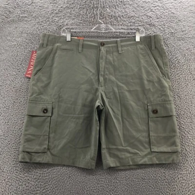 Merona Cargo Shorts Mens 40 (Actual 42x20) Green Mid Rise Casual Pockets Zip NEW - Image 1 of 4