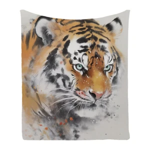 Cool Tiger Comfy Flannel Bedspread Sofa Throw Blanket Holiday Birthday Gift - Picture 1 of 19