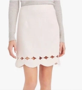 Club Monaco Atrina Skirt Size 8 Pink Pearl Scalloped Cutout Hem NEW - Imagen 1 de 13