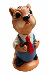 Curravordy Artware Red Squirrel Ireland 1979 Hand Painted Stoneware Figure - Picture 1 of 6