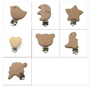 DIY Natürlich Holz Tier Schnuller Clip Baby molaren Beißring Schnullerkette - Picture 1 of 15