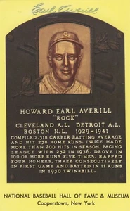 Earl Averill Hall of Fame Plakette AUTOFOTO 4x6 - Detroit Tigers Boston Red Sox - Bild 1 von 1