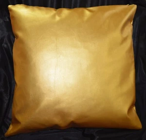 pe253a Gold Soft Faux Leather Sheep Skin Cushion Cover/Pillow Case*Custom Size - Picture 1 of 6