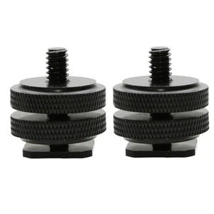 2 PCS 1/4"-20 ALL METAL Tripod Screw to Hot Shoe/Cold Shoe Adapter - Picture 1 of 3