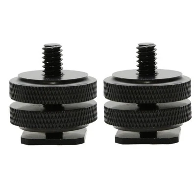FOTO&TECH 2 PCS 1/4"-20 ALL METAL Tripod Screw to Hot Shoe/Cold Shoe Adapter