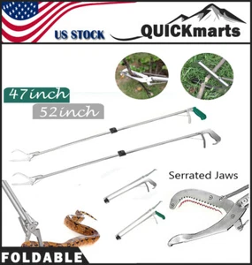 Heavy Duty Snake Tongs Reptile Grabber Catcher Stick Wide Jaw Handling Tool - Picture 1 of 14